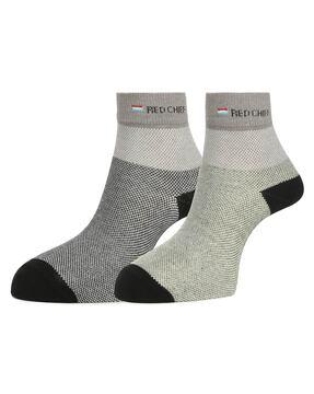 pack of 2 men printed ankle-length socks
