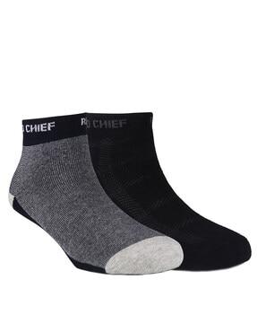 pack of 2 men printed ankle-length socks