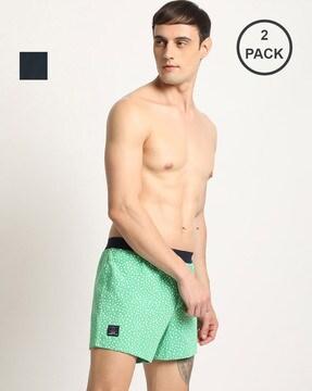 pack of 2 men printed boxers with elasticated waist