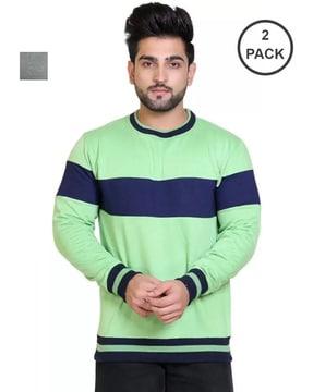 pack of 2 men regular fit colourblock sweatshirts