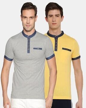 pack of 2 men regular fit henley t-shirts