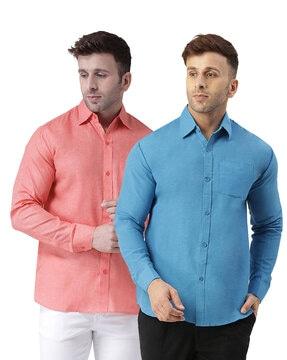 pack of 2 men regular fit shirt with patch pocket