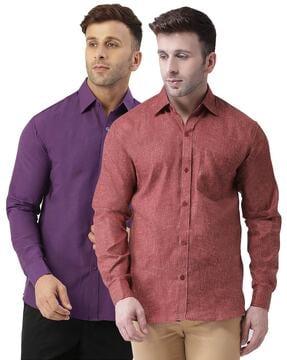 pack of 2 men regular fit shirt with patch pockets