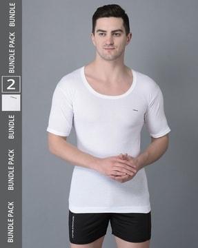 pack of 2 men regular scoop-neck vests