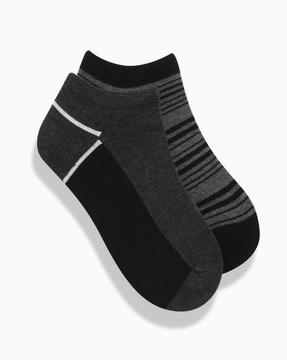 pack of 2 men self-design ankle-length socks