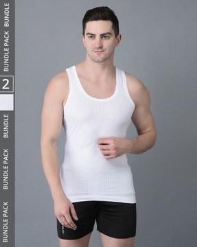 pack of 2 men sleeveless vest with scoop neck