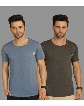 pack of 2 men slim fit round-neck t-shirts