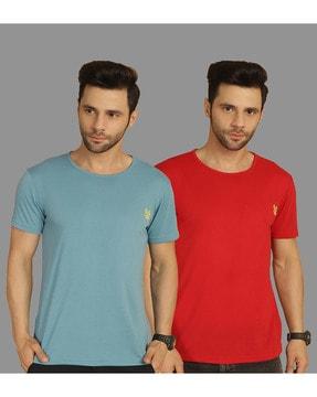 pack of 2 men slim fit round-neck t-shirts