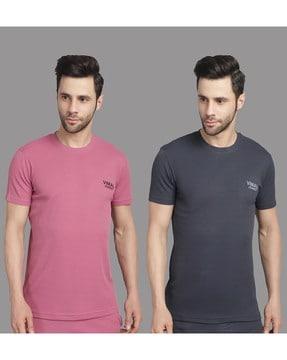 pack of 2 men slim fit round-neck t-shirts