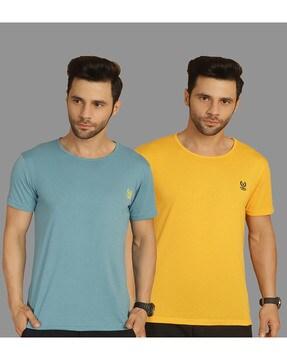 pack of 2 men slim fit round-neck t-shirts