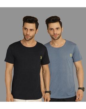 pack of 2 men slim fit round-neck t-shirts