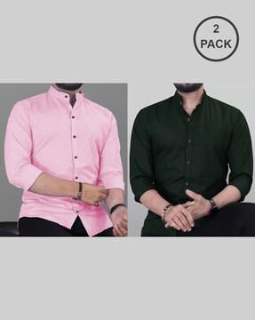 pack of 2 men slim fit shirts