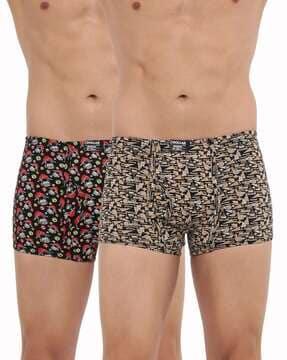 pack of 2 men soft combed cotton printed trunks