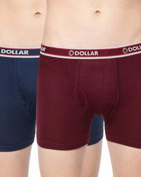 pack of 2 men solid combed cotton interlock trunks