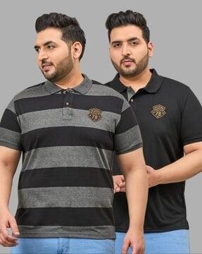 pack of 2 men striped polo t-shirts