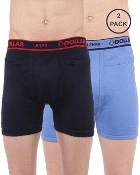 pack of 2 men typographic print trunks with elasticated waist