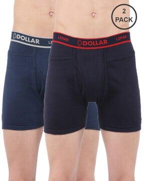 pack of 2 men typographic print trunks with elasticated waist