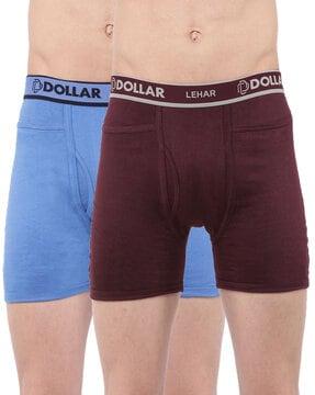 pack of 2 men typographic print trunks with elasticated waist