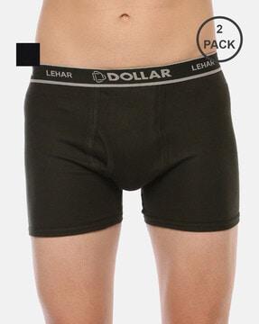 pack of 2 men typographic print trunks with elasticated waist