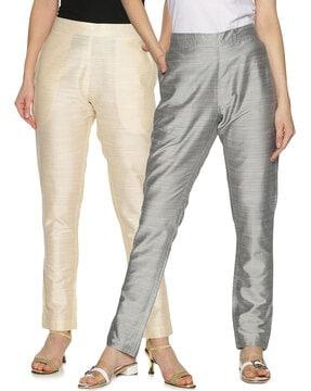 pack of 2 mid-rise flat-front pants