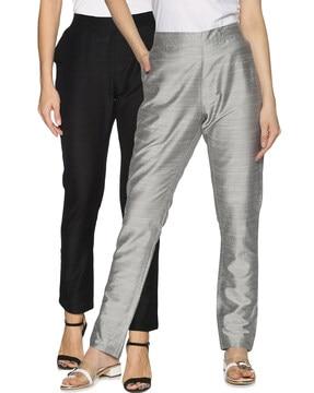 pack of 2 mid-rise flat-front pants