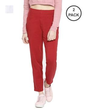 pack of 2 mid-rise trousers