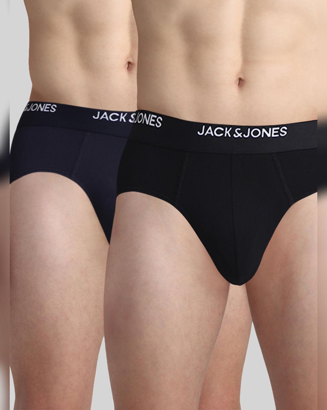 pack of 2 navy blue & black briefs