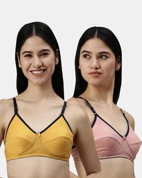 pack of 2 non-padded bras with bow accent