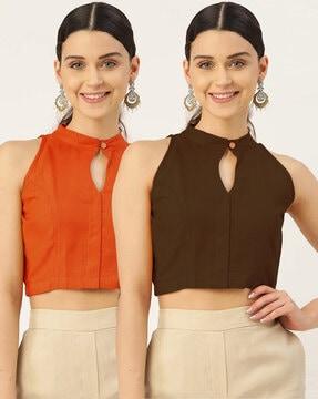 pack of 2 non-padded front-open blouses