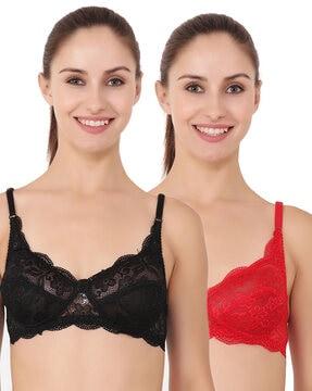 pack of 2 non-padded lace bra