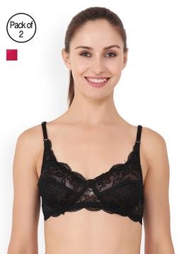 pack of 2 non-padded lace bras