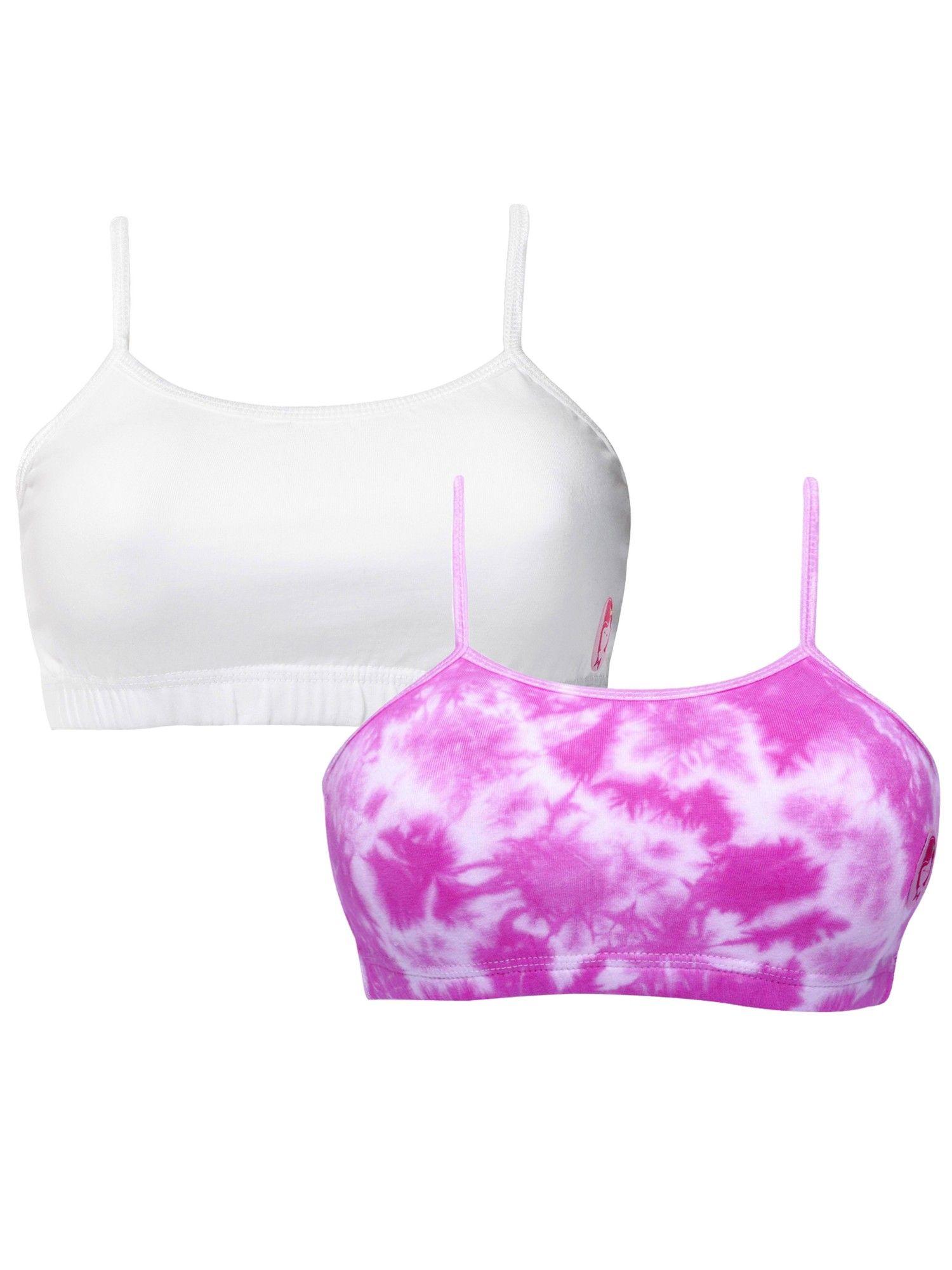 pack of 2 non padded non wired beginner bra tie dye print pink (set of 2)