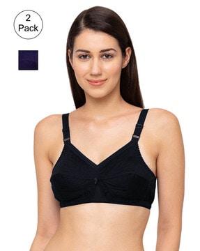 pack of 2 non-wired cotton bras