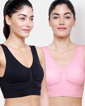 pack of 2 non-wired lightly-padded sports bra