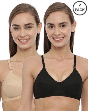 pack of 2 non-wired non-padded bras