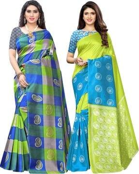 pack of 2 paisley print sarees