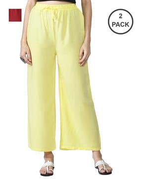 pack of 2 palazzos with drawstring waist