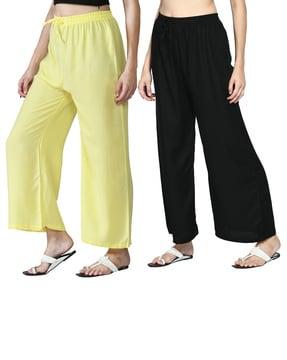 pack of 2 palazzos with drawstring waist