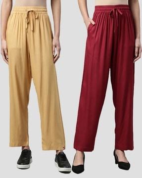 pack of 2 palazzos with drawstring waist