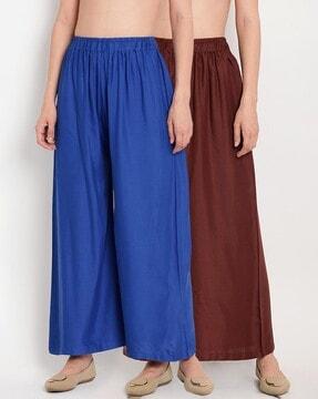 pack of 2 palazzos with elasticated waist