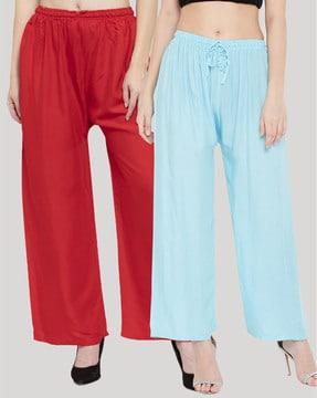 pack of 2 palazzos with elasticated waist