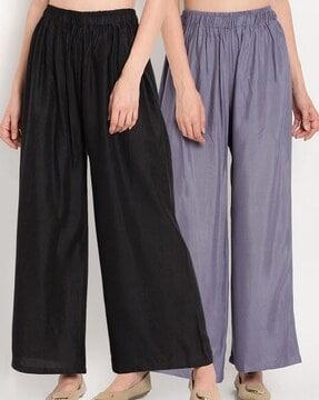 pack of 2 palazzos with elasticated waistband