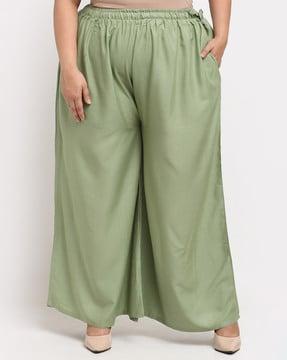 pack of 2 palazzos with elasticated waistband