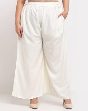 pack of 2 palazzos with elasticated waistband