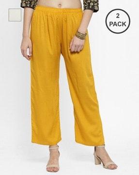 pack of 2 palazzos with waist tie-up