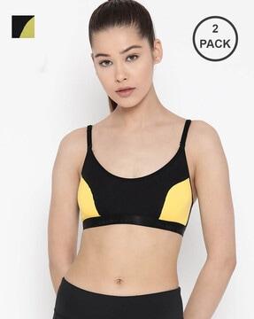 pack of 2 panelled sports bras