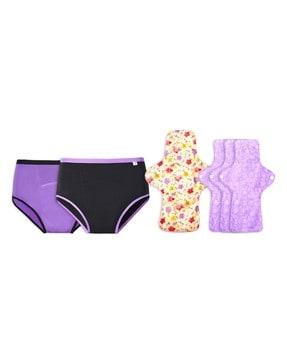 pack of 2 panties with 4 sanitary pads