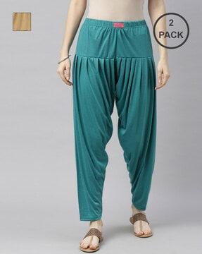 pack of 2 patiala pants with elasticated waist