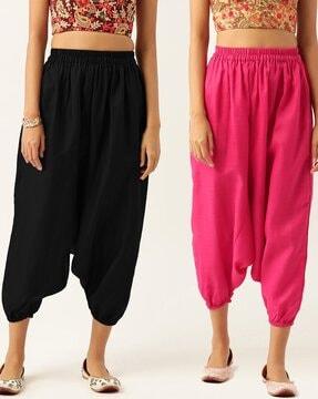 pack of 2 pleat-front harem pants with elasticated waist