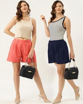 pack of 2 pleated city shorts